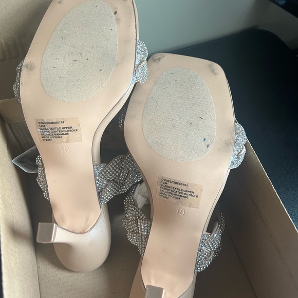 STEVE MADDEN Dymes Rhinestone Heeled Sandal - Nude - Picture 9 of 10